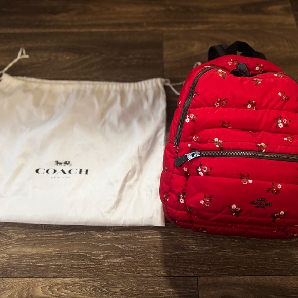 Coach Floral Quilted Puffer Nylon Backpack main image 4
